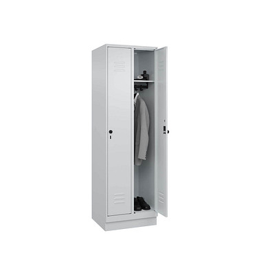 Spind Classic PLUS lichtgrau 080020-20 S10009, 2 Schließfächer 60,0 x 50,0 x 195,0 cm